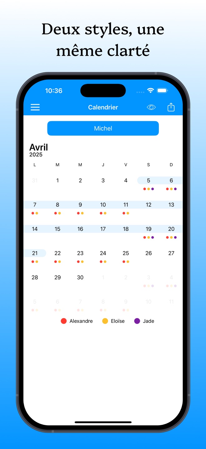 KidCal: Calendrier des parents - capture iPhone 2