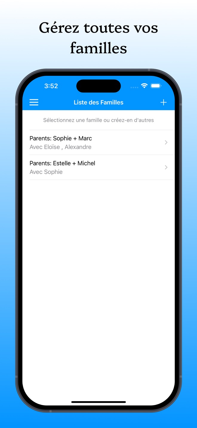 KidCal: Calendrier des parents - capture iPhone 6